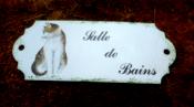 Plaque porte salle de bains maille Chat, plaque mail et cetera