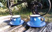 Tasses expresso mailles bleues animaux dco cuisine mail et cetera