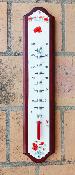 Thermomtre bois mail Coquelicot: plaque maille bois massif