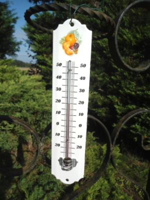 Thermomètre émail Vintage orange extérieur décoratif: thermomètre émaillé 25 cm 
