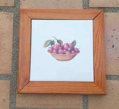 Dessous de plat émaillé panier de cerises accessoire déco cuisine