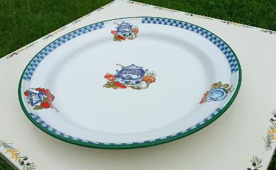 Grand plateau émaillé blanc vaisselle émaillée déco originale cuisine