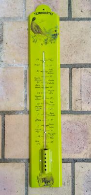 Très grand thermomètre émaillé extérieur décoratif 70 cm Gibier idéal pour le jardin émail véritable 800°C