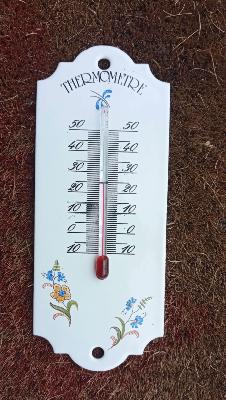 Petit thermomètre émaillé déco fleurs thermomètre extérieur intérieur