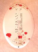 Grand thermomtre mail  l'ancienne Coquelicots ovale Armail Emalia