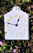 Pendule murale émaillée chiffres jaunes horloge décorative 