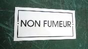 Plaque de porte émaillée Non fumeur: plaque émail blanc qualité