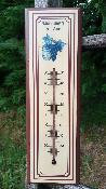 Thermomtre cave bois 30 cm: thermomtre bois dcor raisin