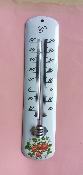 Thermomtre mail blanc extrieur 25 cm fraises: thermomtre dco maill