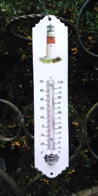 Thermomètre émaillé extérieur décoratif Phare 30 cm Arémail Emalia