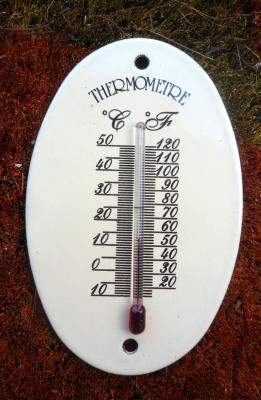 Thermomètre émail extérieur Uni ovale Ivoire Ar émail Emalia premier prix