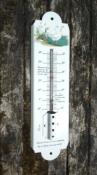 Thermomètre Oies extérieur décoratif émaillé: thermomètre émail idéal au jardin 35 cm Oie