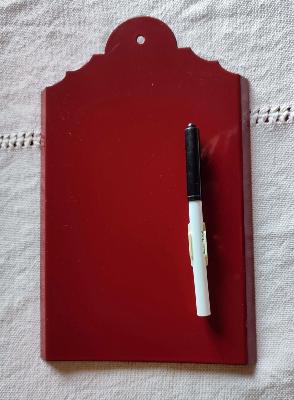 Mémo Ardoise en émail Bordeaux, tableau aide-mémoire émaillé 
