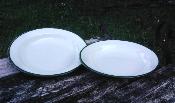 Assiette émaillée vert pâle vaisselle émaillée incassable exclusivité lot de 2