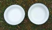 Assiette maille blanc et vert vaisselle maille incassable lot de 2