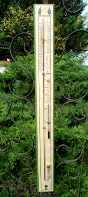 Baromètre de Torricelli mercure bois déco Vintage Jardin: le must météo 