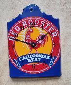 Horloge plaque émaillée publicitaire Coq Red Rooster