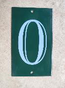 Petite plaque émaillée numéro de maison N° 0 vert émail et cetera