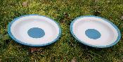 2 assiettes �maill�es pique-nique bleues cr�ation originale Ar�mail Emalia 