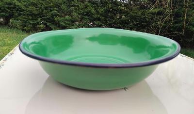Très grand saladier émaillé vert vaisselle émaillée cuvette 