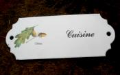 Plaque maille Cuisine vintage Chne fruit feuilles, plaque mail et cetera