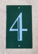 Petite plaque émaillée numéro de maison N° 4 vert émail et cetera