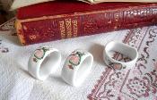 Ronds de serviette porcelaine blanche maille Bcassine made in France