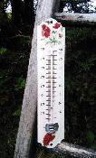 Thermomètre émaillé motif fleur coquelicot thermomètre extérieur décoratif 