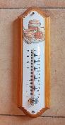 Thermomtre plaque maille sur bois cuisine vintage 33 cm Armail Emalia